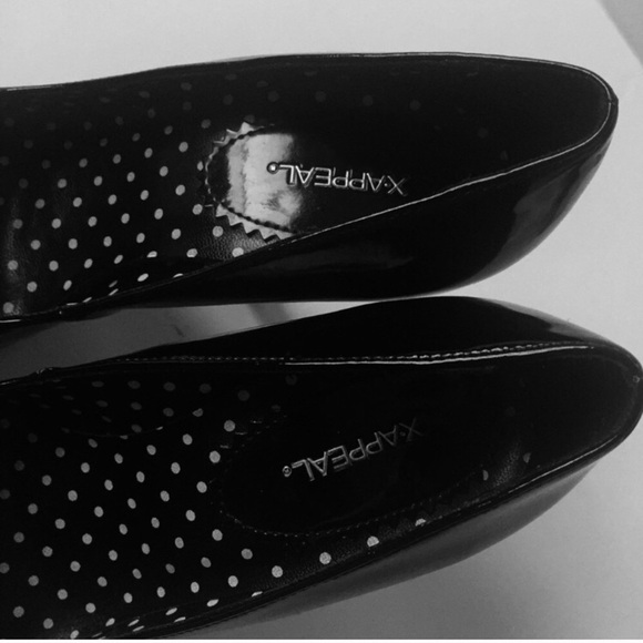 X Appeal Black Open Toe Heels 6.5 - Picture 6 of 8